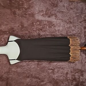 Cobo's Boutique Jersey Tank Dress with Suede Fringe